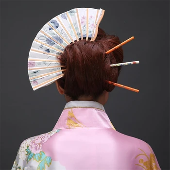 1 ks Japonskom Štýle Tradičnej Vlasy Dekor Ventilátor Vlasy Stick pre Kimono Cosplay Kostým Príslušenstvo Vlásenky pre Ženy, Dievča, Darček