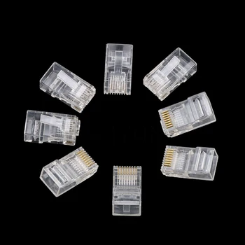 100ks/veľa HOT RJ45 Ethernet Káble Modulu Pripojte Sieťový Konektor pre UTP Cat5 Cat5e Kábel Siete Crystal Hlavy 8P8C