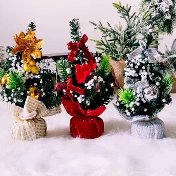 20 cm Mini Vianočný Stromček Domáce Dekorácie PVC Umelé Vianočné Dodávky Vianočný Stromček Strán Nový Rok Darčeky, Vianočné Ozdoby