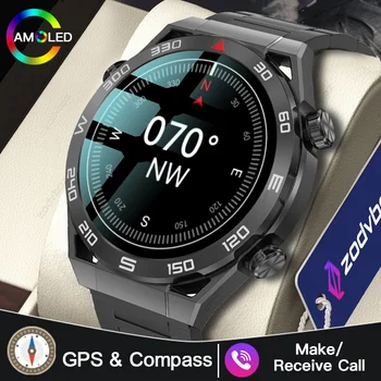 2023 GPS Smart Hodinky Mužov 1.5 Palca HD Veľkých AMOLED Displej Hi-Fi Hlasové Volanie NFC Hodinky Kompas Vodotesný IP68 EKG Smartwatch
