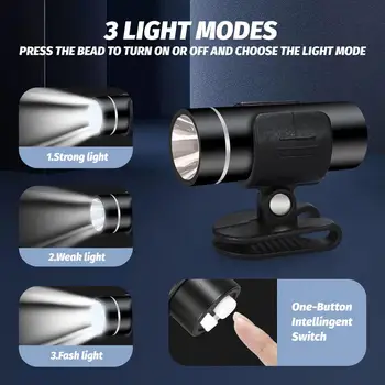 2ks LED Baterka 3 Svetelné Módy Kompaktná Veľkosť, Odolný voči Poveternostným vplyvom Outdoor Camping Svetlometu Klobúk Klip LED Lampa Camping Dodávky