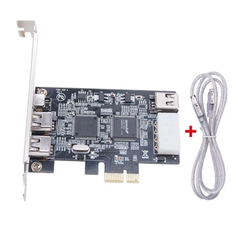 4 Porty 1394A Rozširujúca Karta PCI-E 1X na IEEE 1394 DV Video Adaptér, 1x 4Pin, 3x 6Pin 1394 Radič Firewire Kartu pre Stolné PC
