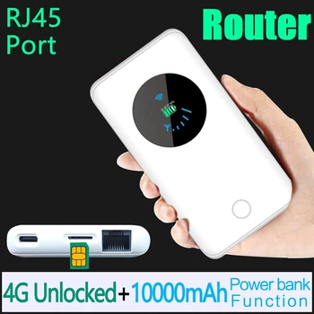 4G Wifi Router Auto Mobile Wifi Bezdrôtový Hotspot Mifi 10000Mah 150Mbps Podpora 10 Používateľov + Slot Karty Sim