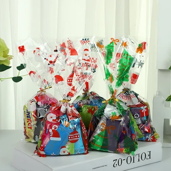 50pcs Plastové Candy Bag Narodeniny Tašky Vianočné DIY Candy Darčekové Balenie