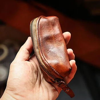 AETOO Originálne ručne vyrábané kožené strane kľúčové taška tvorivé cowhide auto tlačidlo nastaviť žien univerzálny kompaktný kabelku