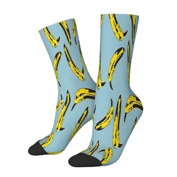 Andy Warhol Banán Banány Ponožky Muž Mens Ženy Jar Pančuchy Polyester