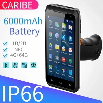 CARIBE PDA Android Ručný Terminál Čiarových kódov, 2D Portable Data Collector Zariadenie S pištoľové
