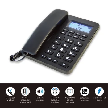 Desktop Šnúrový Pozemné Telefón Pevné Telefónne Veľké Tlačidlo pre Starších Seniorov Telefón s LCD Displejom Stlmiť/ Pozastaviť/ Hold/ Flash