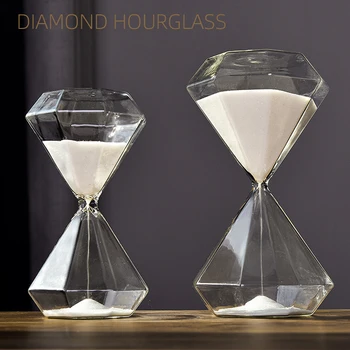 Diamond Tvar Skla Hourglasses Oteruvzdornosť Stolové Dekorácie Pre Domov Stôl Office Načasovanie Prívesky, Aby Poznámke Farbu