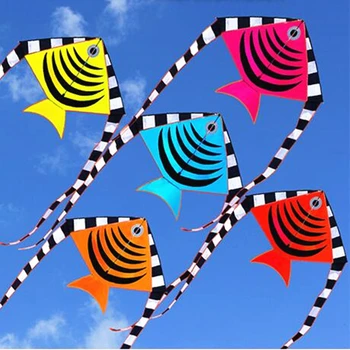 doprava zadarmo rainbow rýb kite nylon ripstop vonkajšie hračky lietajúci vták kite chvosty pláže zábavu kite string stunt kite bar klzák