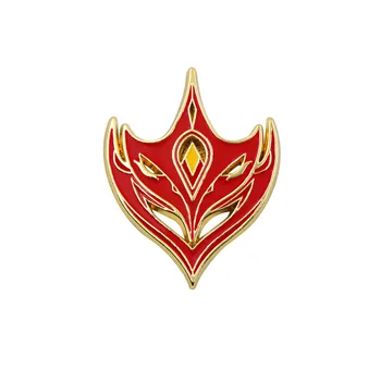 Genshin Vplyv Cosplay Tartaglia Červená Maska Inšpirovaná Odznak Brošne Preklopke Kolíky Klobúky Oblečenie Batoh Dekorácie Módne Šperky