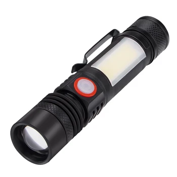 LED Baterka Vodotesný, Baterka Magnetické Pochodeň Zoom T6+KLAS Baterka s Clip Prenosné Ručné Svetlo 18650 Batérie