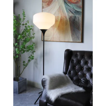 Led Lampa Nordic Minimalistický Biele Sklo Tieni Poschodí Obývacia Izba Domova Stojaci Vnútorné Osvetlenie Spálne Posteli
