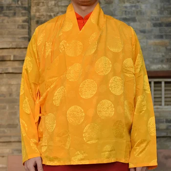 Letné Tibetskej Budhistickej Lama mních oblečenie Tang oblečenie hodvábna blúzka s dlhým rukávom šaty, muž Dongga Dongbo Budhistický mních