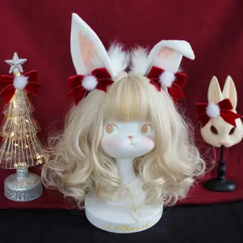 Lolita headdress králik ucho vlasy golier košele v novej pneumatiky cos vlasy hanfu Nový Rok deň sľubný králik