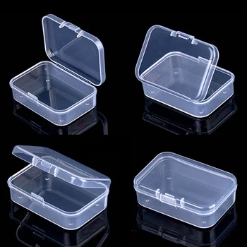 Mini Plastové Okno Obdĺžnikový Box Priesvitné Box Balenie Box Úložný Box Prachotesný Odolné Silné Šperky Skladovanie Prípade Kontajner