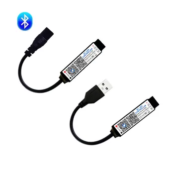 Mini RGB Bluetooth-kompatibilné Radič Hudby LED Svetelné Pásy Radič Pre Pásky Svetiel Smart APP Riadenie DC USB 5V 12V 24V