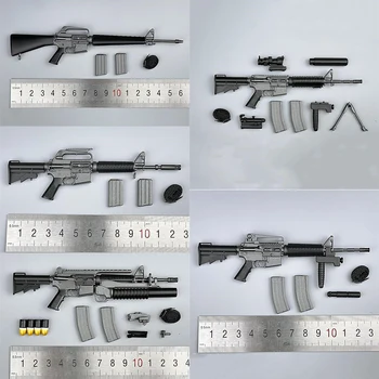 Na Sklade 1/6 Rozsahu Plactic Mini Pušku M16 XM177 M4+M203 M4 SOPMOD M4A1 Model pre 12in Akcie Obrázok Telo k dispozícii Strieľať