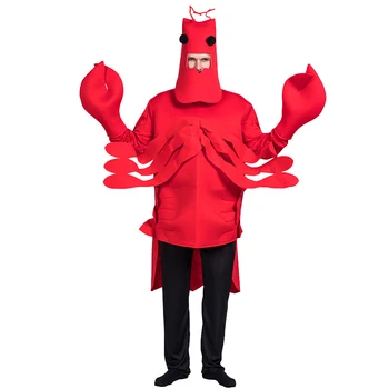 Nové Halloween Kostým Karneval Purim Zábavné Halloween Kostým Pre Mužov Dospelých Red Lobster Kostým Lobster Langouste Cosplay