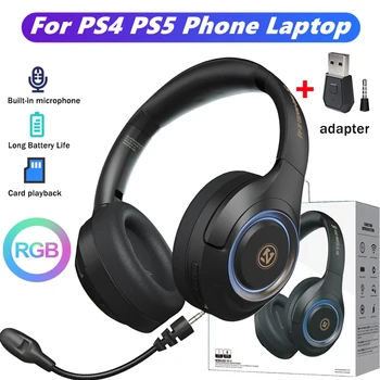 Nové Herné Slúchadlá Bluetooth 5.1 hi-fi Stereo Bass Hra Slúchadlá TF Karty S Mic Skladacia Športové Headset pre PS4 PC Notebook