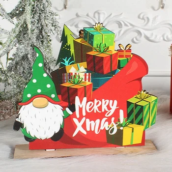 NOVÝ Rok, Vianoce Rám Dverí Dekorácie, Remeselné Drevené Santa Claus, Soby Dovolenku Doma Dvere Okrasné