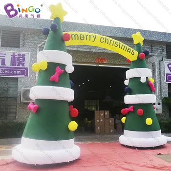 Nádherné 6x5 m nafukovacie vianočný stromček oblúk pre dekorácie / obrie vianočný stromček archway, balóny, hračky