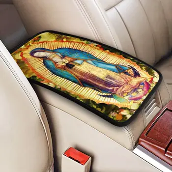 Panna Mária Z Guadalupe Mexickej Panny Márie Auto Opierkou Kryt Mat Anti-Slip Katolíckej Stredovej Konzoly Pad Úložný Box Vankúš Pad