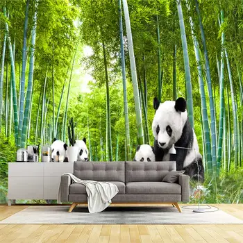 Prispôsobený samolepiace tapety pre borovicového lesa scenérie národný poklad panda 3D troch-dimenzionální obývacia izba, spálňa