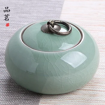 Prispôsobený čaj plechovky keramické zapečatené plechovky Ge Pece otvoriť keramické čaj plechovky veľkosť čaj balenie box Ru Pece celadon môže byť zvýšený