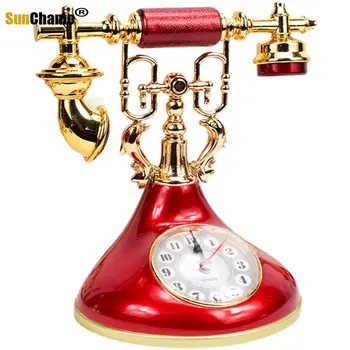 Retro Telefón Model Budík Tvorivé Timekeeper Ploche Ornament pre Domáce Izba Nočný Stolík Dekorácie