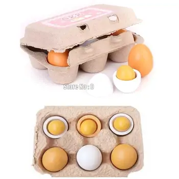 Simulácia Drevené Vajíčka Nastaviť Deti Predstierajú, Že Hrať Potravín Žĺtok Kuchyňa Deti Vzdelávania Montessori Hračka