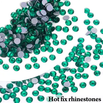 ss6-ss30 Lesk Páva Green Crystal Kamienkami Flatback rýchlu Opravu Skla Nail Art Kamienkami pre HOBBY Ručné Nail Art