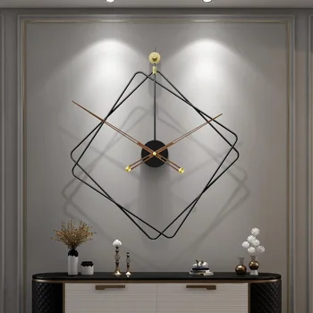 Stručný Módne Nástenné Hodiny Obývacia Izba Domácnosť Svetlo Luxusné Hodiny Tichý Dekoratívne Železa Hodiny 3D Nástenné Hodiny Moderný Dizajn