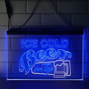 Točené Pivo Op Ťuknite na Panel Home Decor Nový Rok Stenu Svadobný 2 Farebným Displejom LED, Neónové Prihlásiť