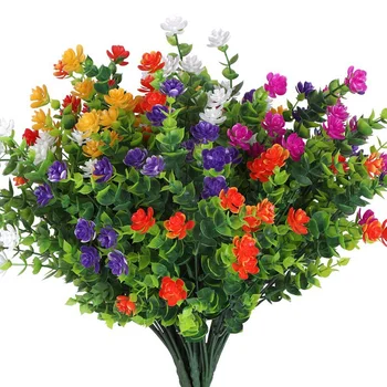 Umelé Rastliny Zväzky Umelé Kvety Vonkajšie Umelé Kvety, Odolná proti UV žiareniu Č Fade Faux Plastové Zelene, Kríkov, Rastlín