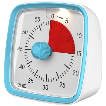 Visual Časovač S Nočným Svetlom, 60 Minútový Časovač Pre Deti A Dospelých, Time Management Tool (Modrá)