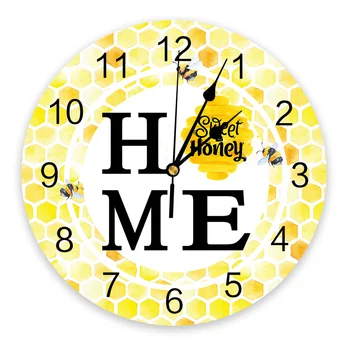 Včelí Úľ Akvarel Nástenné Hodiny Tichý Digitálne Hodiny pre Domáce, Spálne, Kuchyne, Obývacej Miestnosti Dekorácie