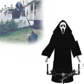 Záhrada Ghostface Kričať Strašiak Dvore Visí Strašidelné Halloween Ghostface Strašiak Repeller Vták Repelent Scarecaper