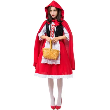 Červená čiapočka cosplay kostým červená Kostým Slúžky Rozprávka pre dospelých fáze kostým