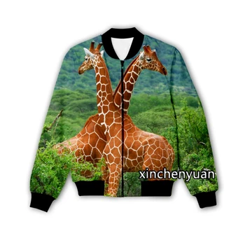 xinchenyuan Nové Muži/Ženy 3D Vytlačené Zvierat Žirafa Bežné Bunda Streetwear Módy Športové Sako & Kabát Q51